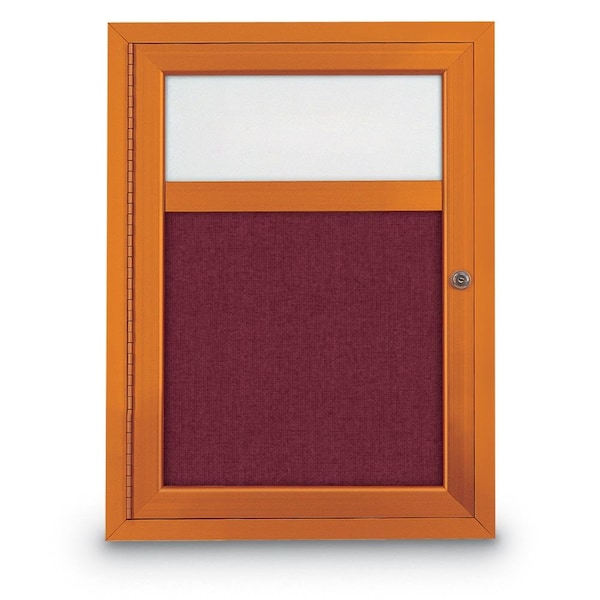 Slim Enclosed Corkboard, 30"x30", Black Alum Frame/Pearl